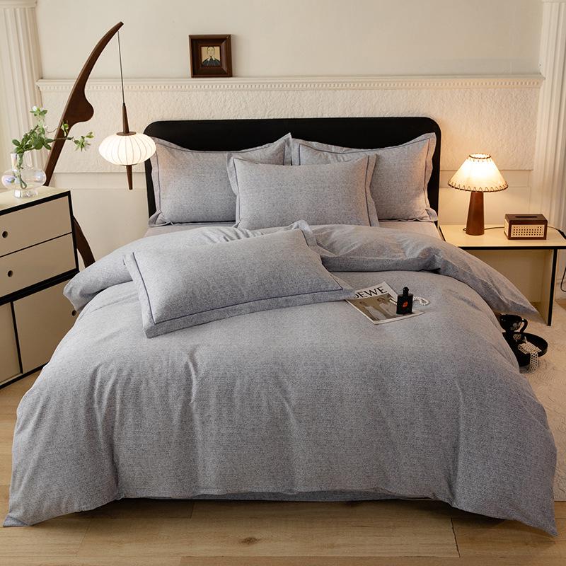 Thickened Brushed Pure Cotton Autumn/Winter Bedding Set - All-Season Universal (Four-Piece & Three-Piece Options)