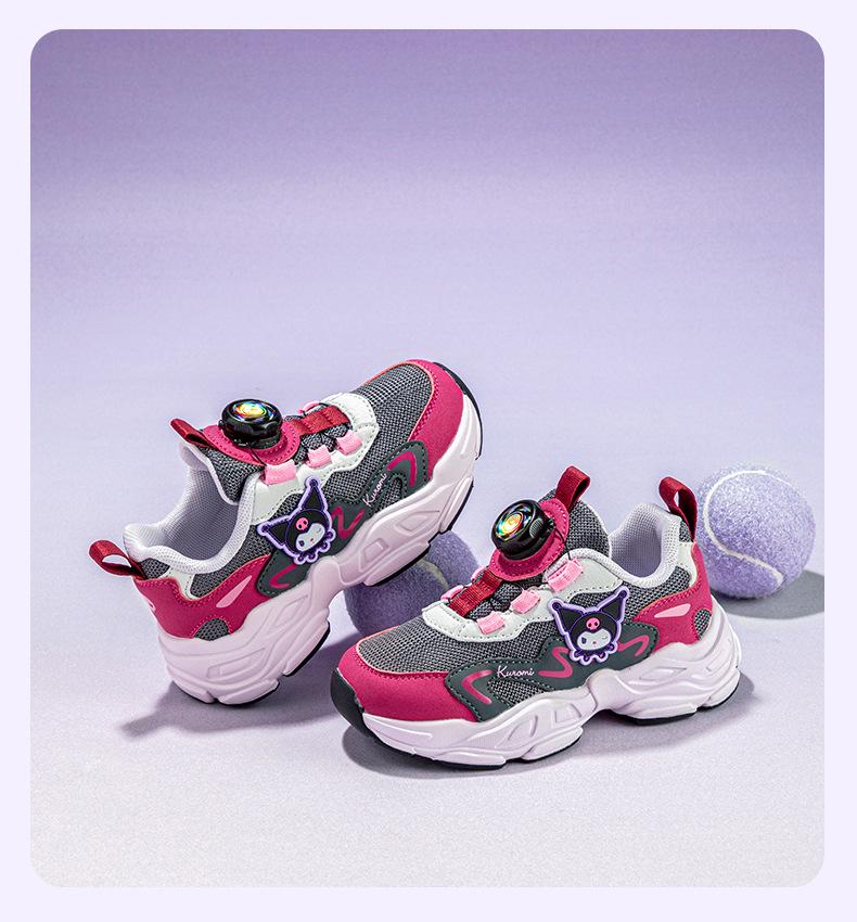 Hello Kitty Girls' Breathable Mesh Running Shoes - 2025 Autumn Collection with Kuromi Trendy Design