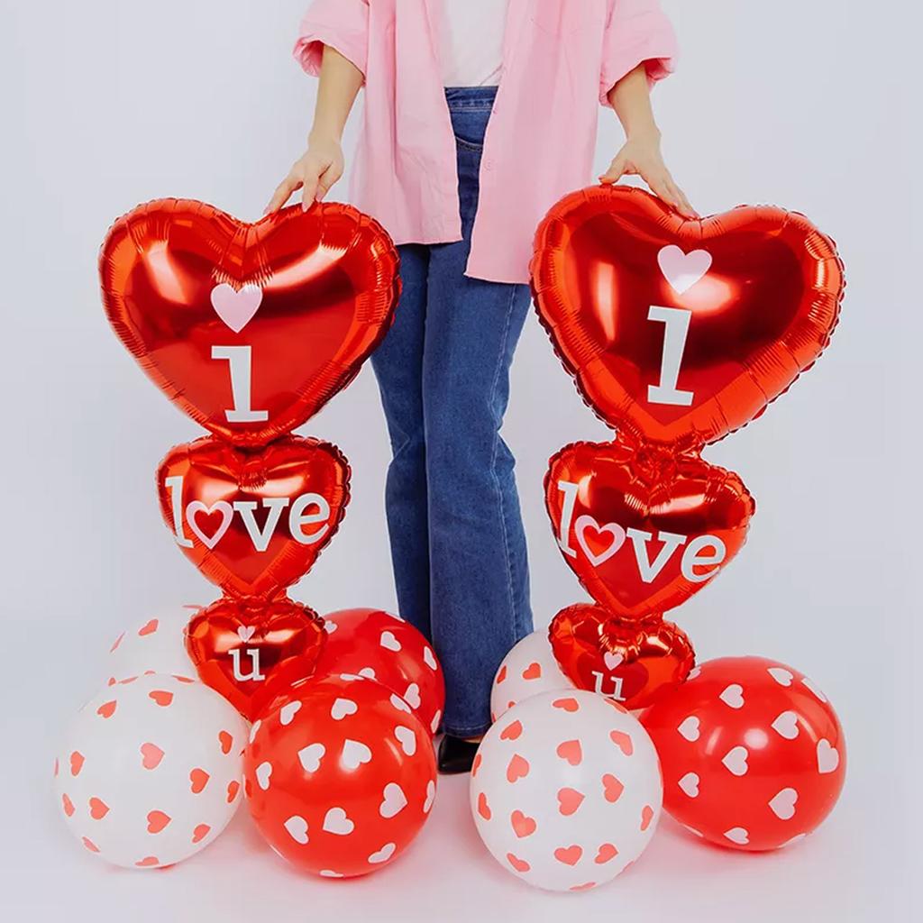 Valentine's Day Balloon Set ILOVEYOU Heart hugging Bear Aluminum Film Balloon Used for Valentine's Day Party Decoration Wedding