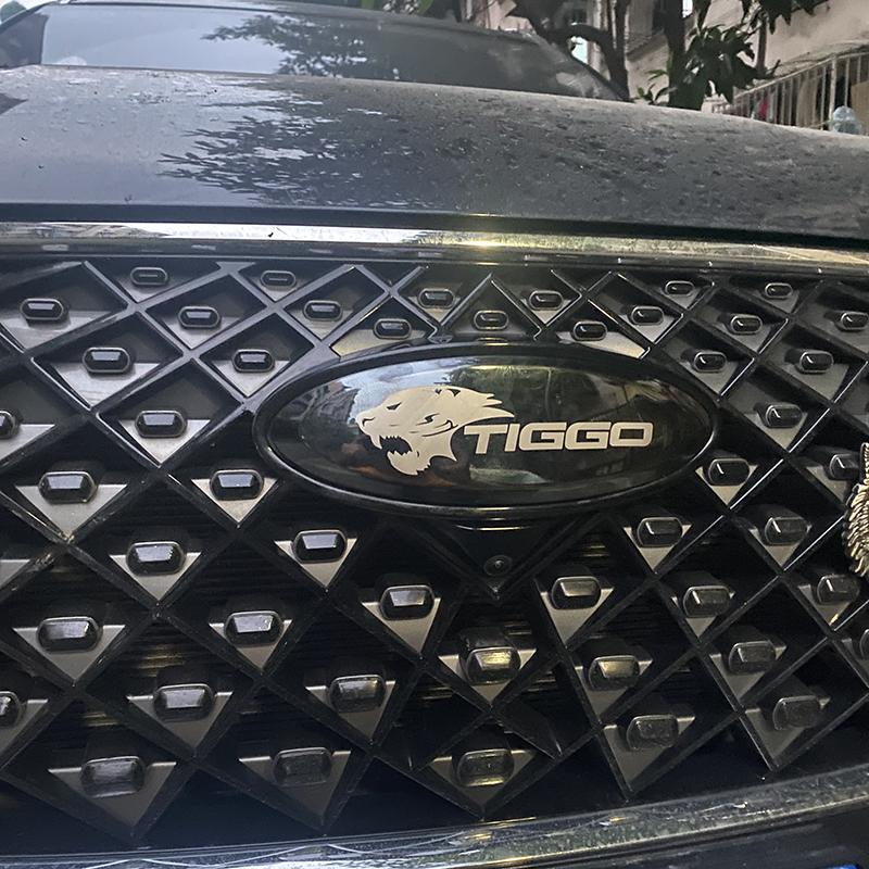 Chery Tiggo 8 Pro/8 Pro Max Zwart Badge Logo Stickers Embleem Styling Koolstofvezel Motorkap Voor Accessoires 2022