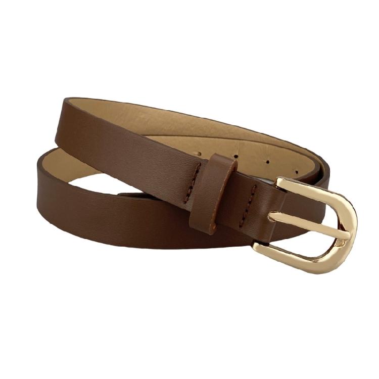 Simple Design PU Leather Skinny Belt Adjustable Waistband for Women Casual and Business Wear Formal Occasion Accessory