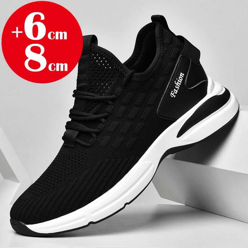 Höhenerhöhende Klobige Sneaker Mesh Herren Elevator Sneaker mit 6cm Fersenerhöhung Einlegesohle Designerschuhe Herren Atmungsaktiv
