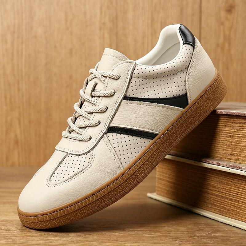 First Layer Cowhide Hollow Shoes Men's Shoes Board Shoes White Shoes Men's Genuine Leather Men's Casual Leather Shoes Hole Shoes