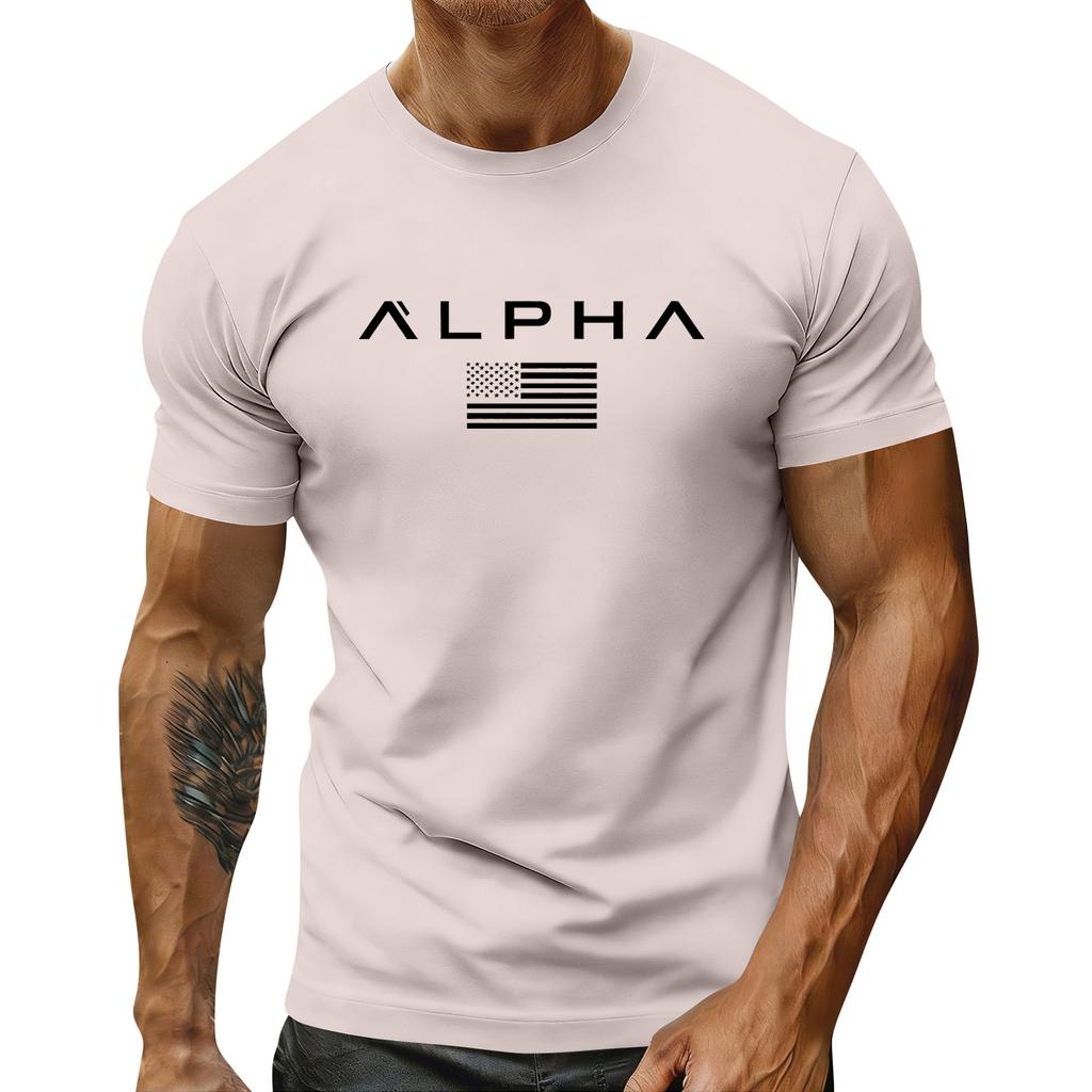 Herren Feiertags-Print Rundhals Kurzarm Top Lässiges Sportoberteil