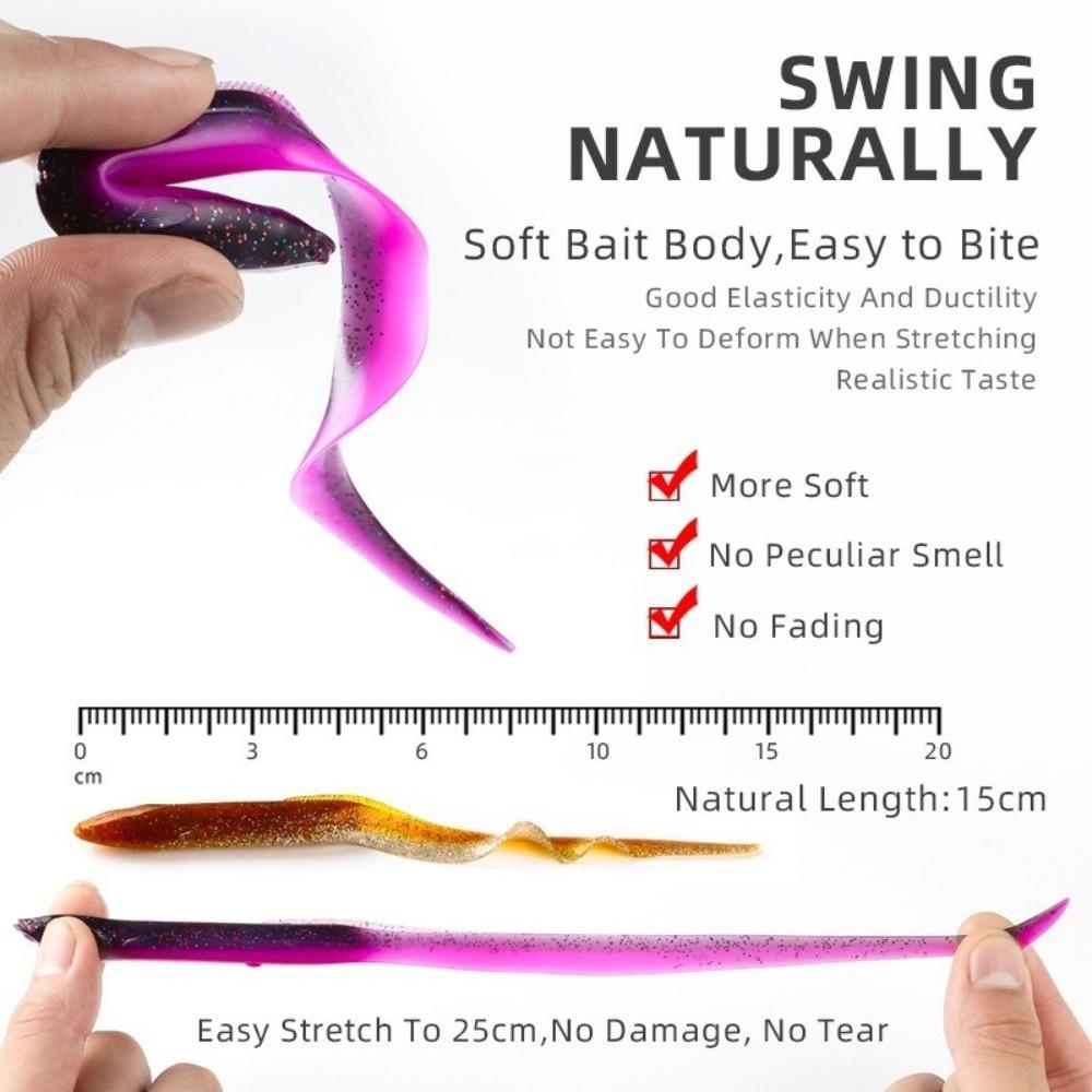 5pcs 10.5g Weight Soft Fishing Lures Paddle Tail Design Silicone Fishing Worms For Pike Fishing