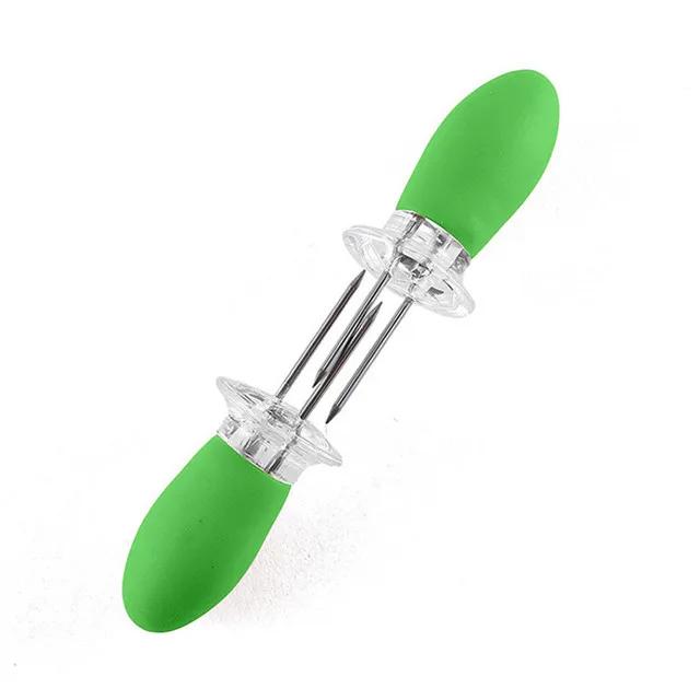 1 Pair Stainless Steel Corn Cob Holders with Silicone Handle & Convenient Butter Spreading Tool