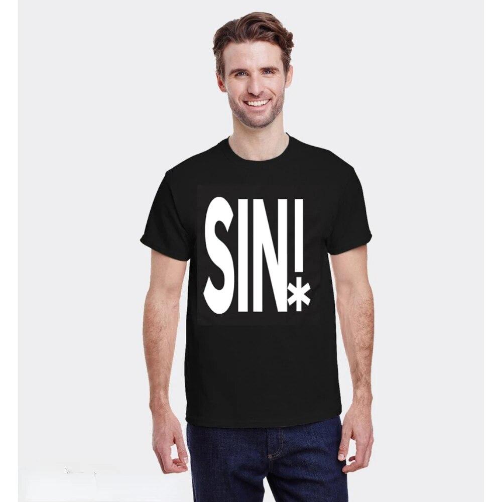 

Винтажная летняя футболка унисекс с короткими рукавами в стиле хип-хоп SIN, футболка с графическим принтом, уличная одежда, мягкая свободная футболка из модала в стиле Харадзюку