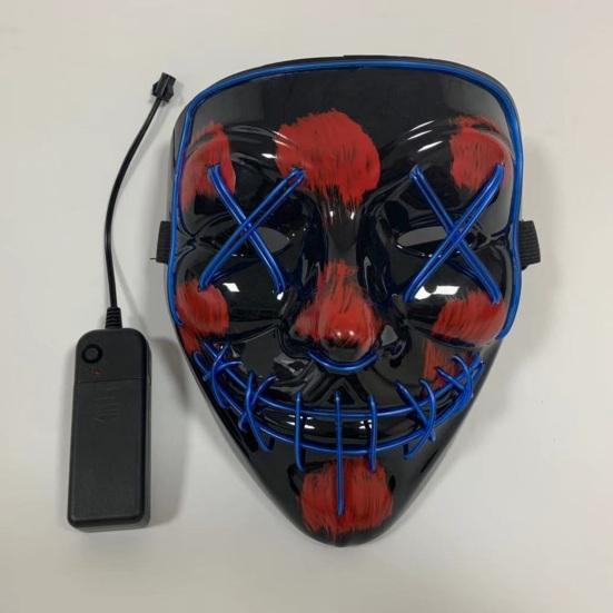 Makeup Masque LED Light Up Scary Scream Masque Glowing Horror Makeup Masque for Halloween Costume Parties