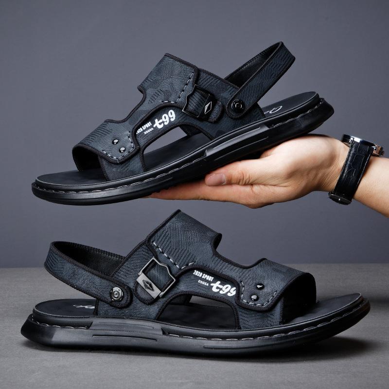 Sandals Men's Summer 2025 New Casual Beach Wear Driving Dual-purpose Non-slip Soft-soled Sewn Men's Sandals