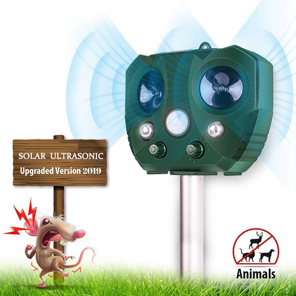 Outdoor Solar Powered Garden Cat Bird Ultrasonic Pest Control Dog Chaser Animal Repeller Repellent