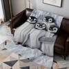 Kawaii Funny Art Penguin Family Soft Warm Plush Blanket for Dormitory Sofa Living Room Pet Hogar Bedroom Gift Nap Home Flannel