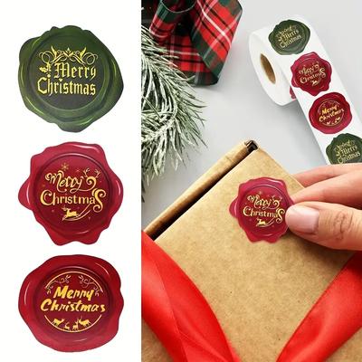 1 Roll Christmas Stickers Christmas Business Labels Christmas Decorations Supplies Color Printing Labels