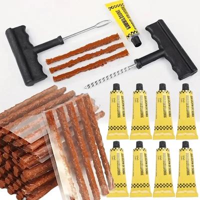 Car Tire Repair Tool Tire Repair Kit Studding Tool Set Auto Bike Tubeless Tire Tyre Puncture Plug Garage Tools with Rubber Strip