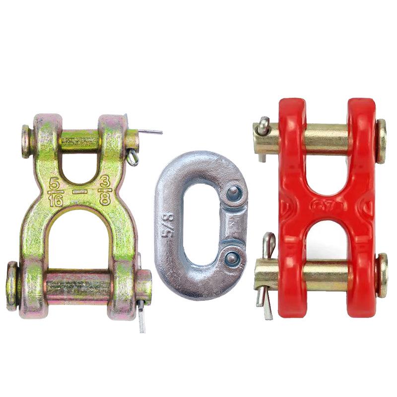Manganese Steel H/X-Type Chain Connector Double Ring Lifting Tool Accessory