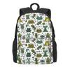 Süßer Frosch-Print Rucksack Bunte Tier Wanderrucksäcke Mädchen Design Print High School Taschen Ästhetischer Rucksack
