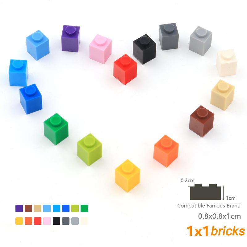 

Non-Toxic 400Pcs Bulk Building Blocks Thick Figures Bricks 1X1 Dots Educational Creative Compatible With 3005 Plastic Toys For Children