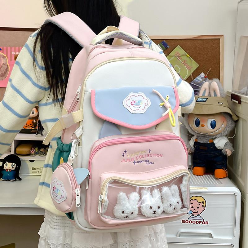 Fashion Street Nylon Backpack Color Block Design With Laptop Gift Compartment