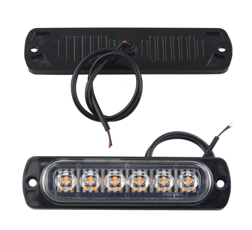 Daylight LED, Set of 2, for Cars, /24V, Thin, 6000K, Waterproof, Dustproof, Shockproof, Compatible with Car Inspections, General Purpose (White)