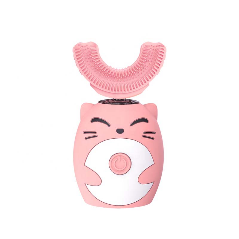 

Водонепроницаемая Беспроводная Умная Силиконовая U-образная Мягкая Нано Зубная Щетка Для Дома Путешествий Электрическая Для Детей розовый