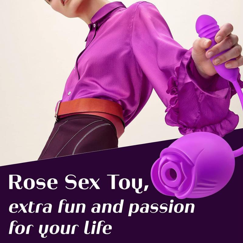 Rose Sex Toys for Women Upgraded Rose Sex Stimulator Sucking Thrusting Dildo G Spot Vibrator Clitoral Stimulator Adult Sex Toys for Couples Pleasure