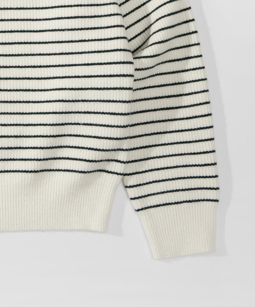 GLW Oversized Striped Collar Knit Soft Touch Ivory