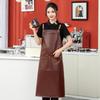 Extended PU Leather Waterproof Oil-Proof Apron for Kitchen & Catering with Custom Logo