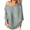 Women's Fashion Solid Color Round Neck Loose Long Sleeve Loose Top