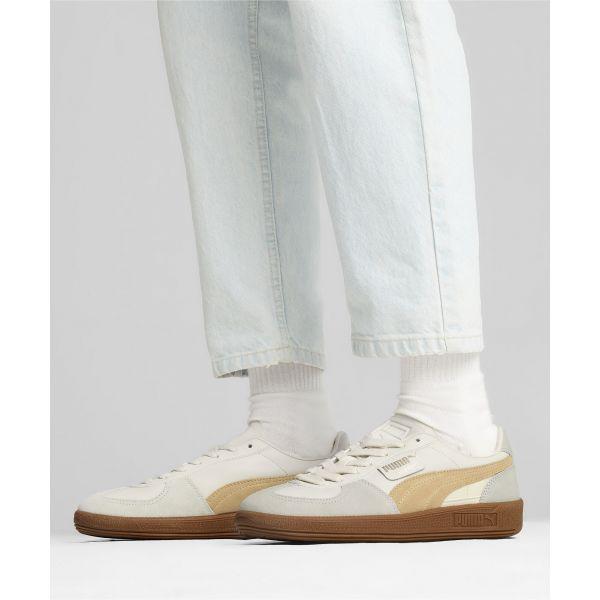 Puma Palermo Leder Alpine Schnee Wüste Staub Unisex Sneaker Creme Gummi 396464-13