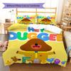 Biancheria da letto con motivo Hey Duggee, Set piumone Copripiumino Federa Regalo di compleanno per la casa (1 * copripiumino + 2 * federa, senza nucleo)