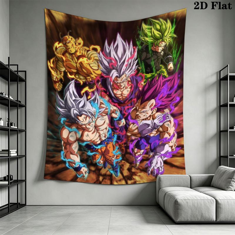 Son Goku Wall Tapestry Aesthetic Wall Hanging Printed Fabric Blanket Decorative Tapestries For Bedroom Living Room Home Decor