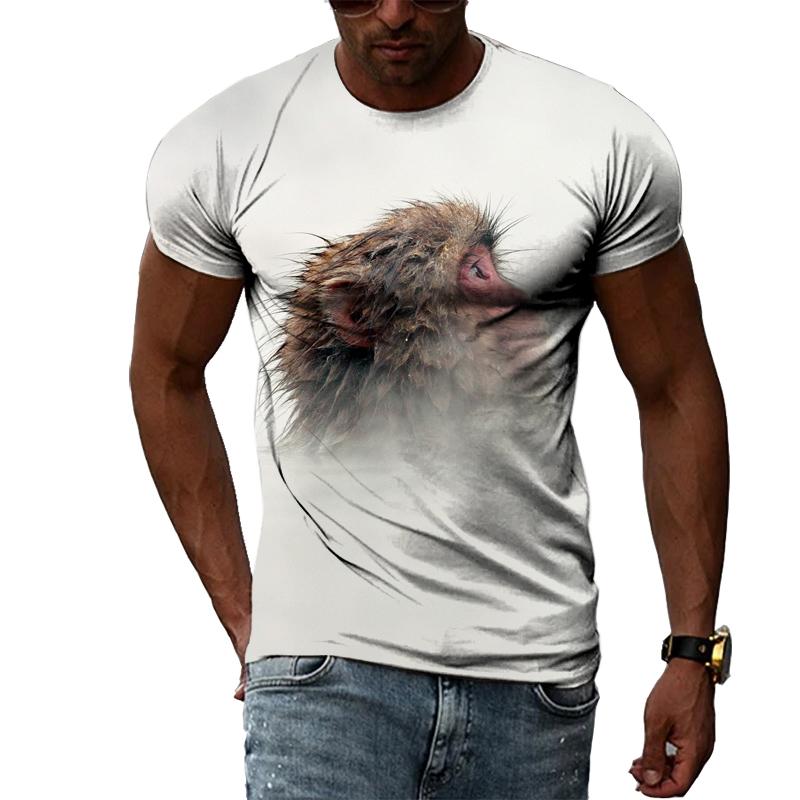 Sommar Trendiga män Funny Monkey grafiska t-shirts Mode Smak Casual Personlighet Tryckt T-shirt Hip Hop street style T-shirts Topp
