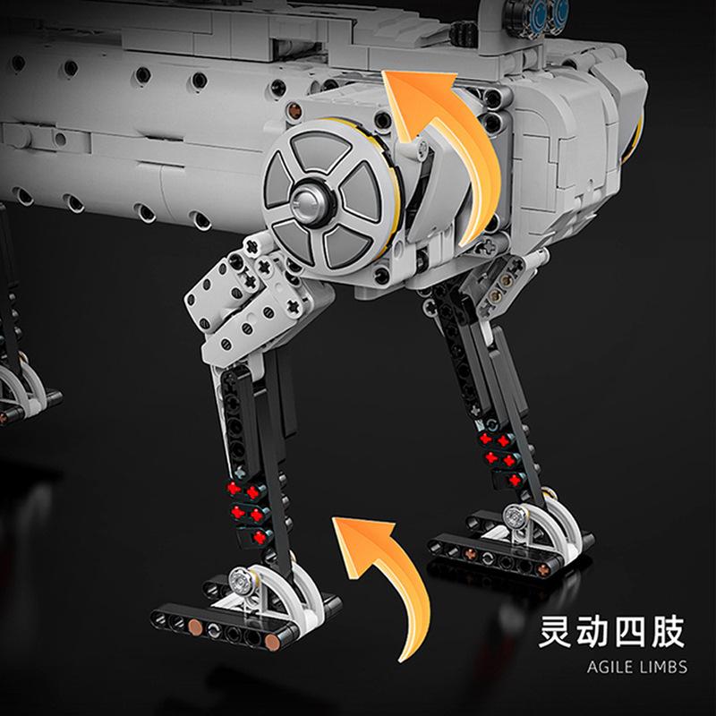 12GO96009 Modern military weapon unmanned mechanical dog difficult puzzle assembly building block boys toy