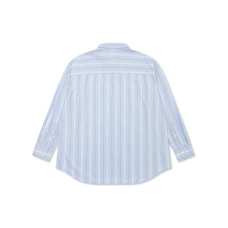 Levis FW22 Striped Button-Up Long Sleeve Shirt Men shirts Sky-Blue A1915-0003