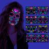 Halloween Funny Fluorescence Stickers Creative Horror Temporary Makeup Dance Death Spirit Face Tattoo Stickers Masquerade Mask