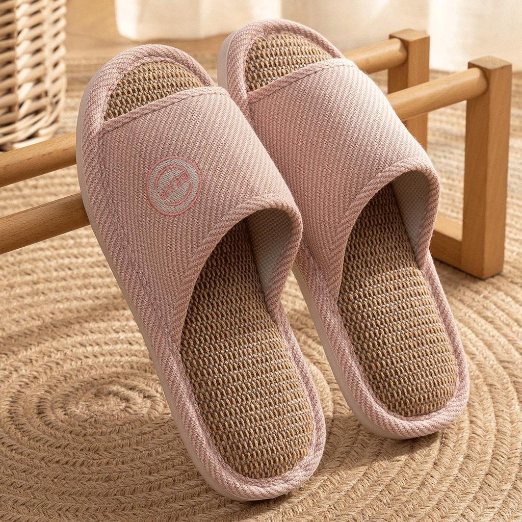 Jie Liya Unisex Linen Slippers - Sweat-Absorbent, Silent, All-Season Indoor Use