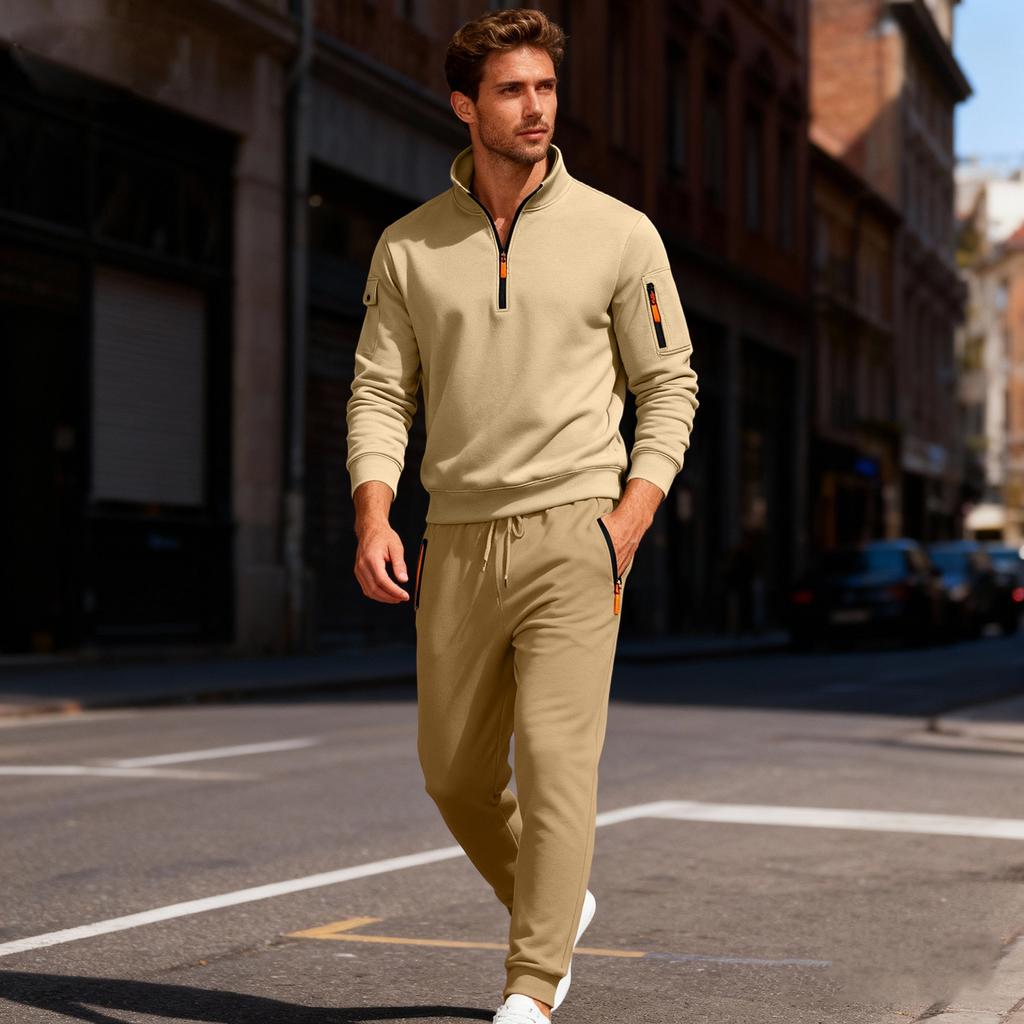 Herren Sweatshirt Anzug Herren Einfarbig Lässig Sportanzug Sweatshirt Anzug