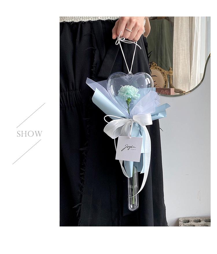 Heart-Shaped Magic Wand Acrylic Plastic Bouquet Gift Box with Fresh Flowers for Floral Art DIY