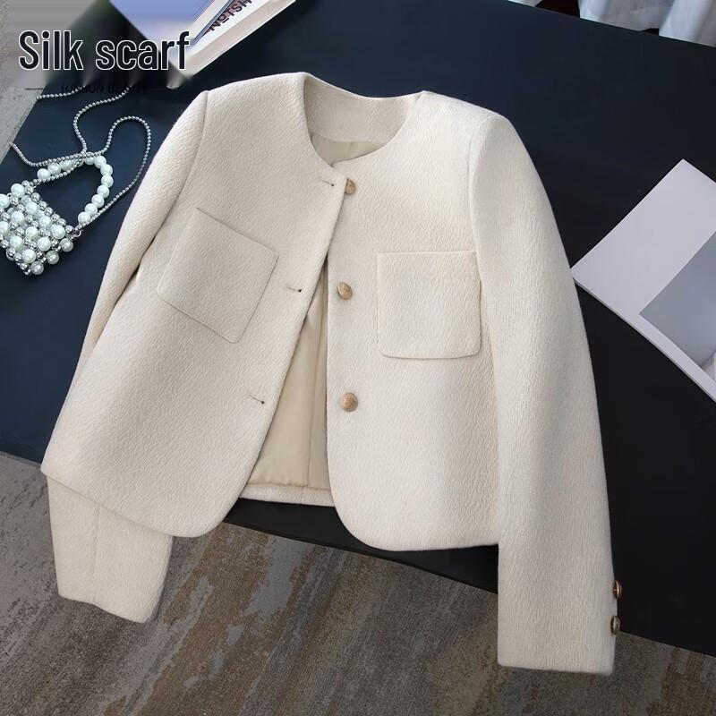 

Женское пальто с круглым вырезом, однобортное, с длинными рукавами XL