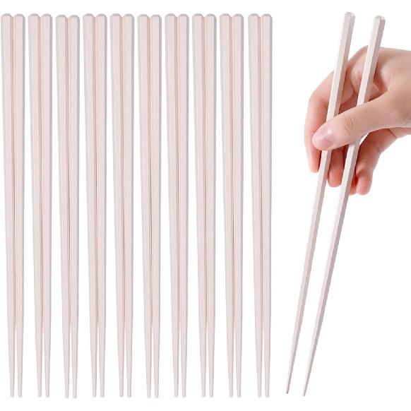 

10 Pairs Fiberglass Chopsticks Non-Slip Tips, Dishwasher Safe & Reble Japanese Korean Chopsticks for Sushi Ramen, 9.63 inch/24.5cm Chop Sticks for 10PCS-White