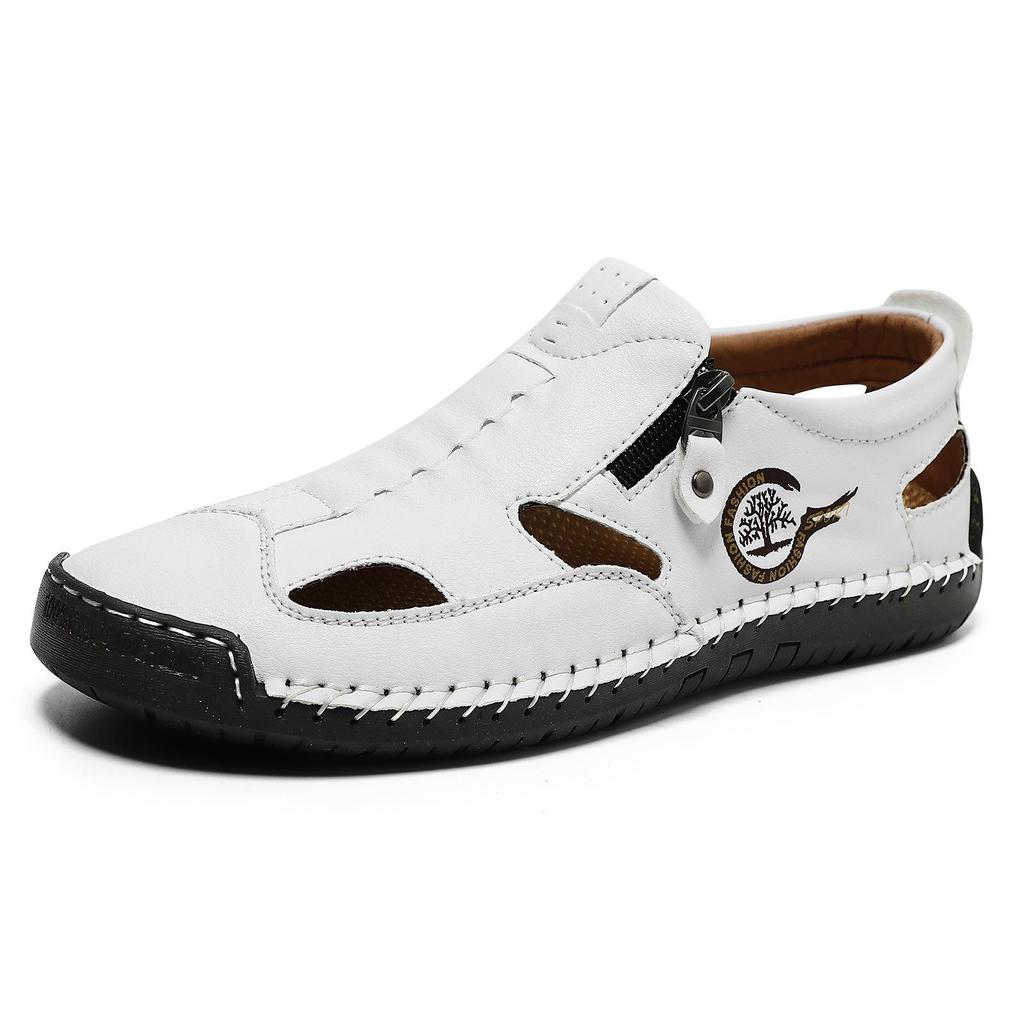 Men's Breathable Stitched Beach Sandals - Wear-resistant Outdoor Sports Style, Big Size Shoes