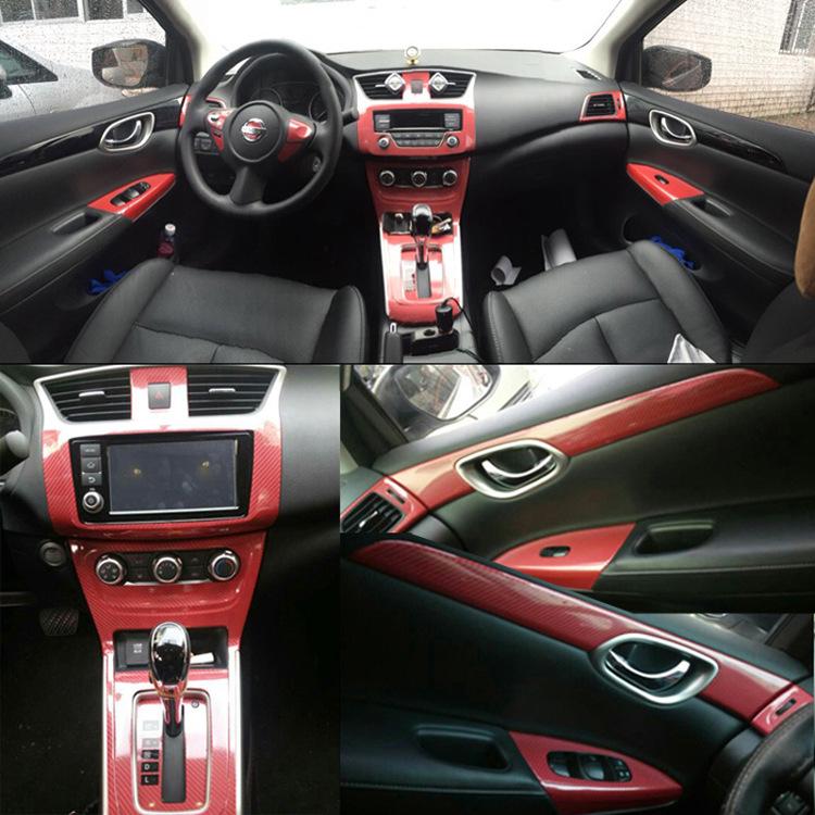 16-21 Sylphy Wnętrze Włókno Węglowe Odporne na Zarysowania Naklejki na Zmianę Biegów