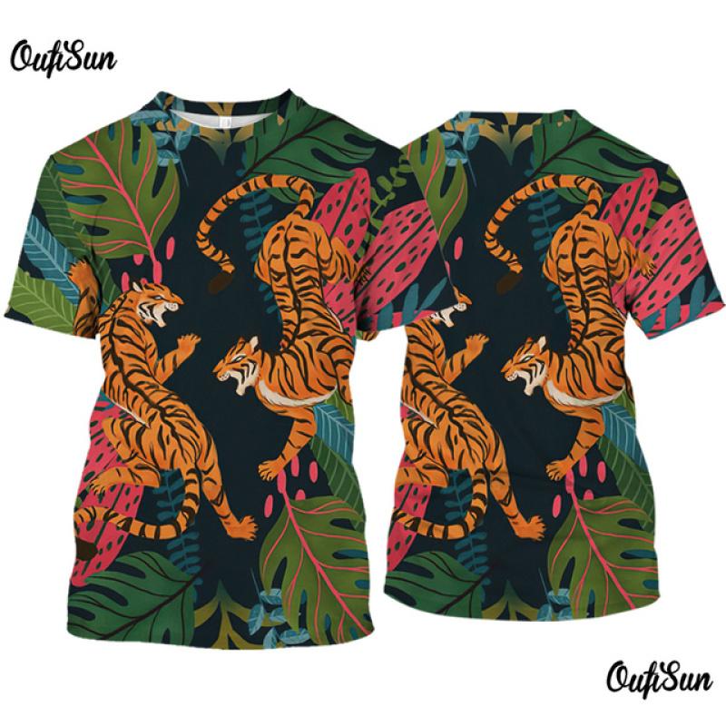 

Модная мужская футболка с коротким рукавом с 3d принтом животных, уличный повседневный пуловер с круглым вырезом, одежда больших размеров, мужские футболки XL