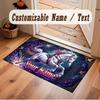 Horse Theme Soft Crystal Velvet Rug Custom Name & Text Print Non Slip Floor Rug for Bedroom Living Room