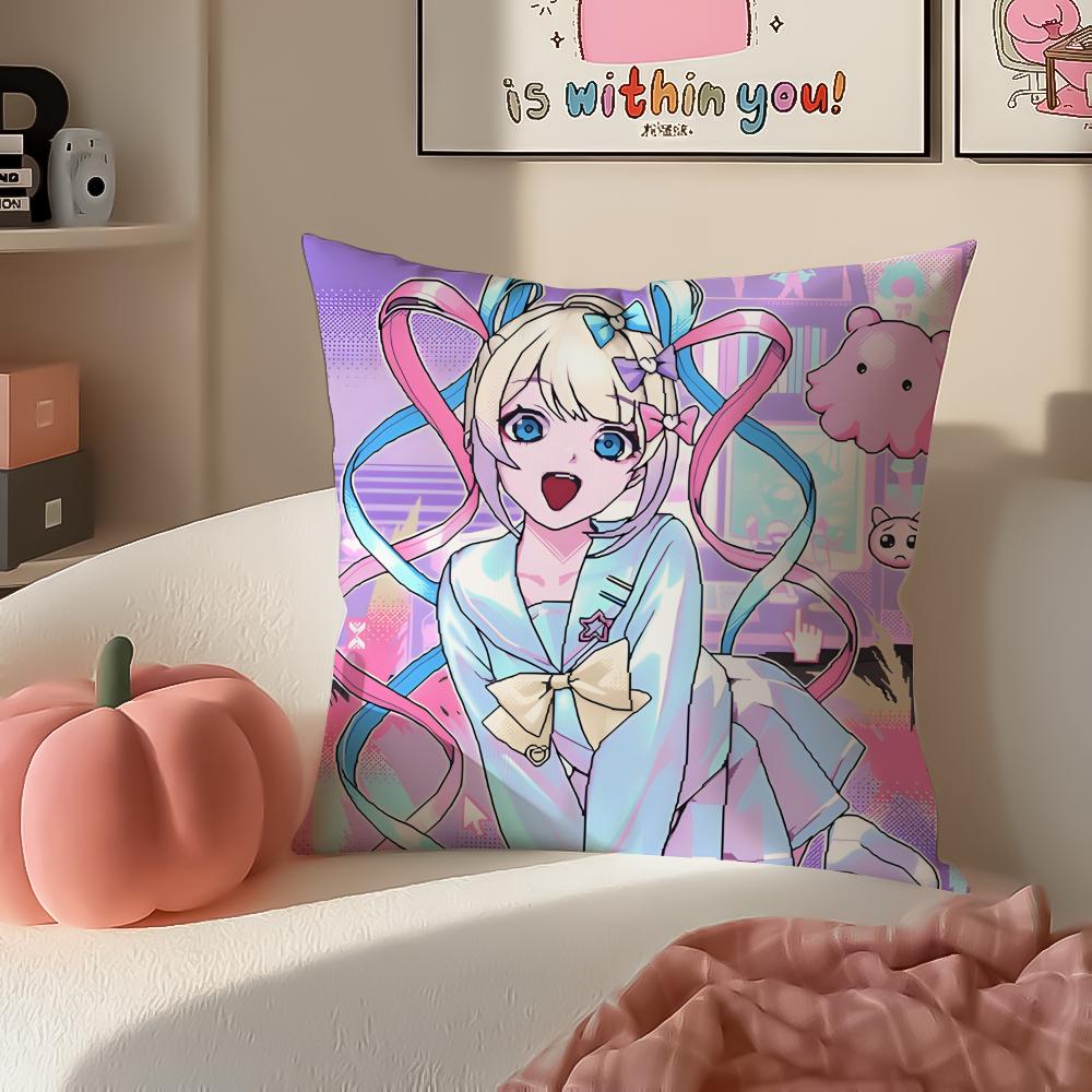 Addictive Satirical Game NNeedy Streamer Overload Cushion Cover Pillowcase Short Plush Invisible zipper Room Sofa Cushion Cover