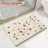 Mat Floor Plush With Cartoon Flower Print Design For Bedroom And Bathroom Use