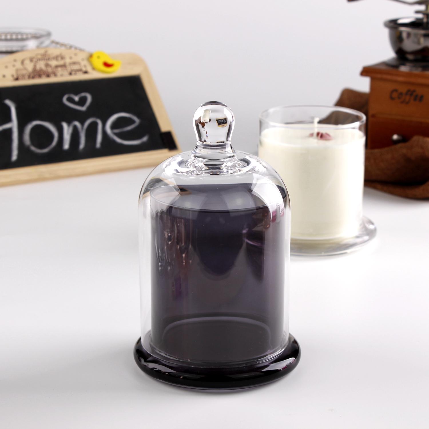 Luxury Wholesale Empty Custom Matte Amber White Pink Black 150ml 400ml Crystal Glass Candle Holder Jars for Candle Making D9cm*H12.5cm