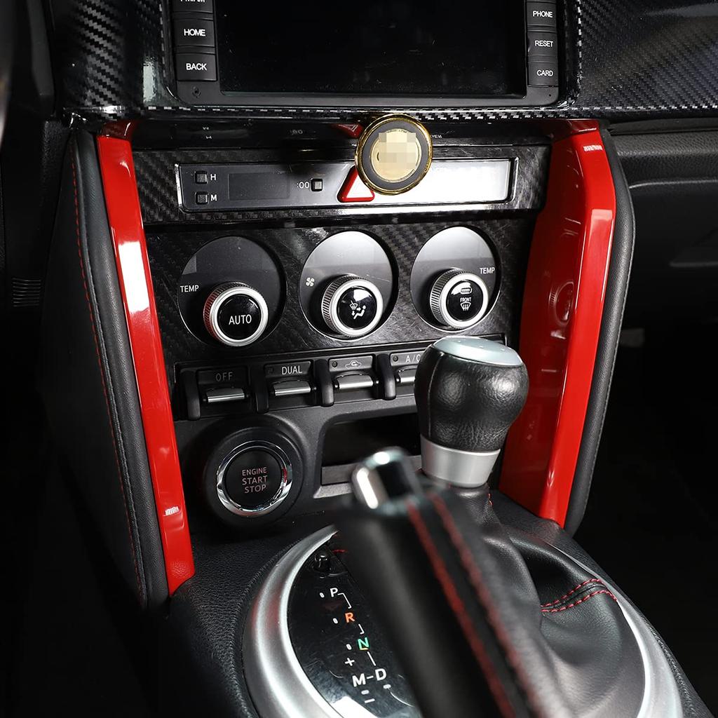 DIYUCAR Car Center Console Side Decorative Strips, Console Side Trim, Interior Accessories, ABS (Red) for Toyota 86/Subaru BRZ 2012-2020