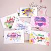 5pcs Creative Mother's Day, Father's Day, Teacher's Day, Thank-You Cards, Blessing Cards, Birthday Thank-You Cards for Flower