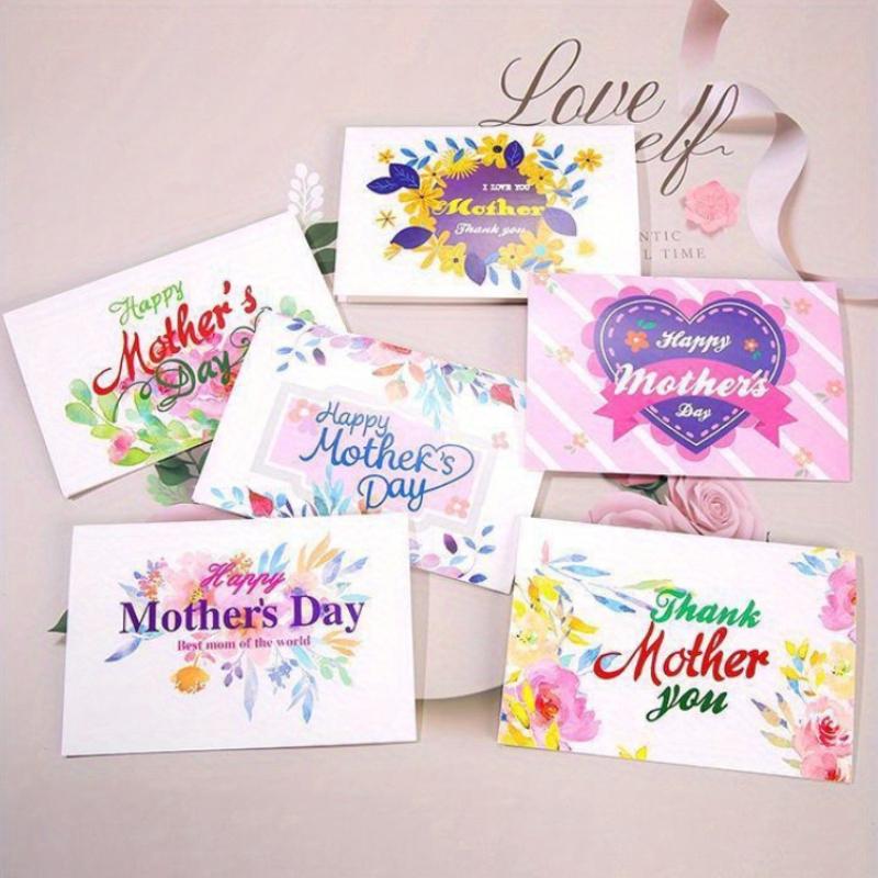 5pcs Creative Mother's Day, Father's Day, Teacher's Day, Thank-You Cards, Blessing Cards, Birthday Thank-You Cards for Flower