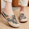 Women's Ethnic Linen Closed-Toe Half Slippers – 2025 New Soft Sole Casual Shoes